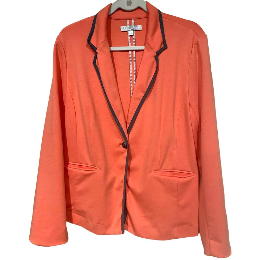 Ellen Tracy Company sz Large Women's Coral/ Orange Stretchy Blazer